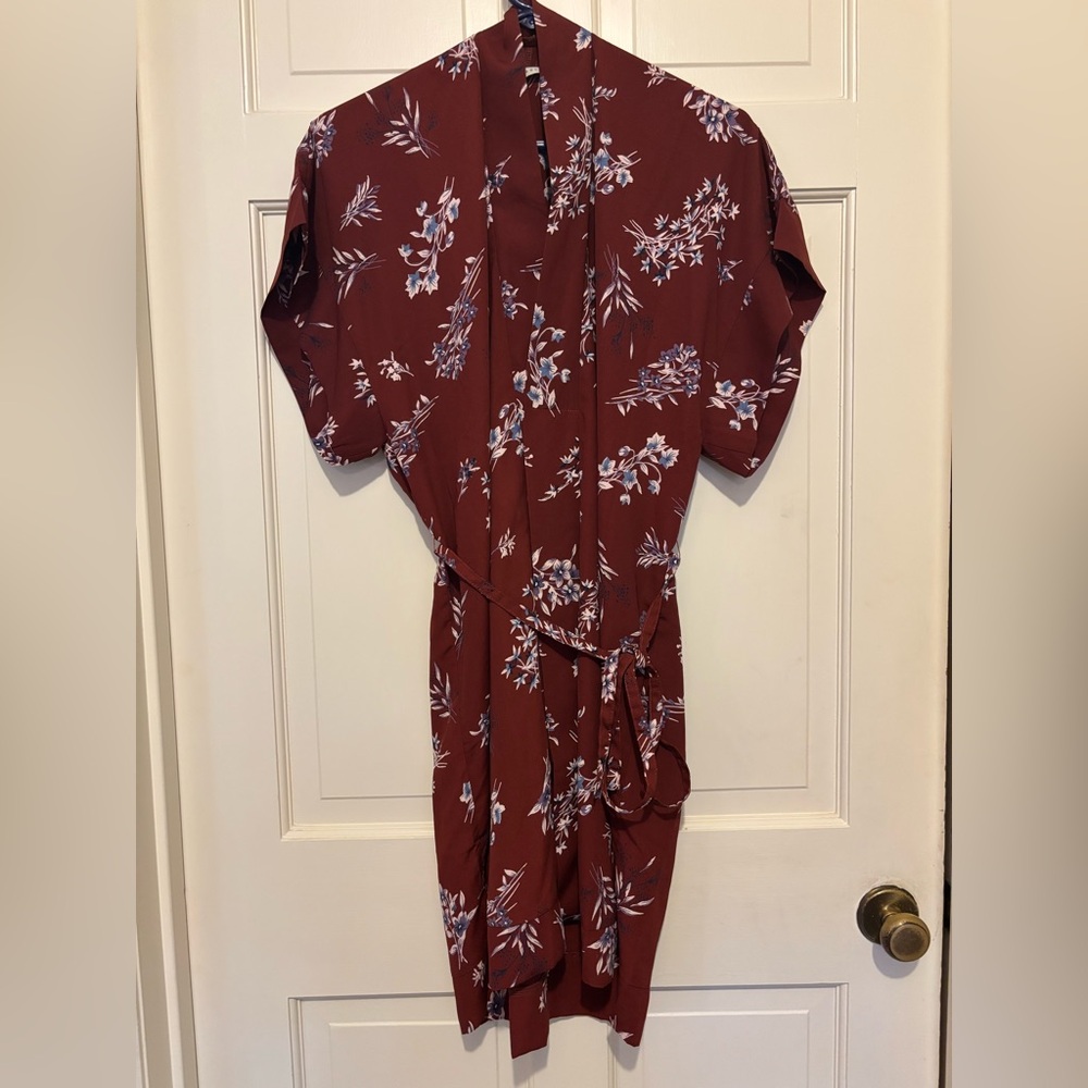 Mable Wrap Dress Burgundy women’s kimono formal short sleeve summer party travel